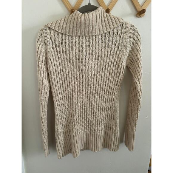 Rip Curl Sweater Women's Medium Beige Luna Pullover Chunky Knit Beach Pockets - Picture 7 of 9
